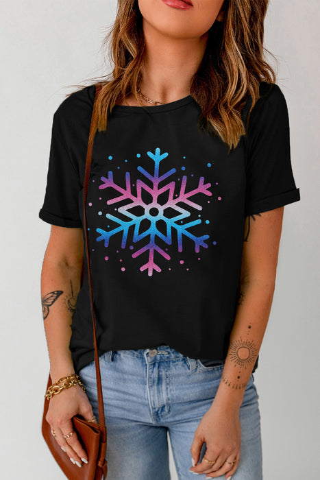 Gradient Snowflake Graphic T-Shirt