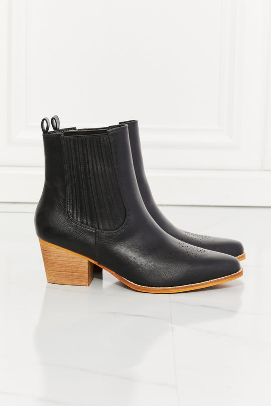 MMShoes Love the Journey Stacked Heel Chelsea Boot in Black - BEAUTY COSMOTICS SHOP