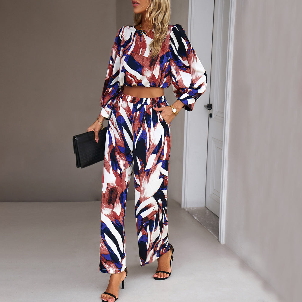 Fall Winter Casual Printing sets Two Piece Set