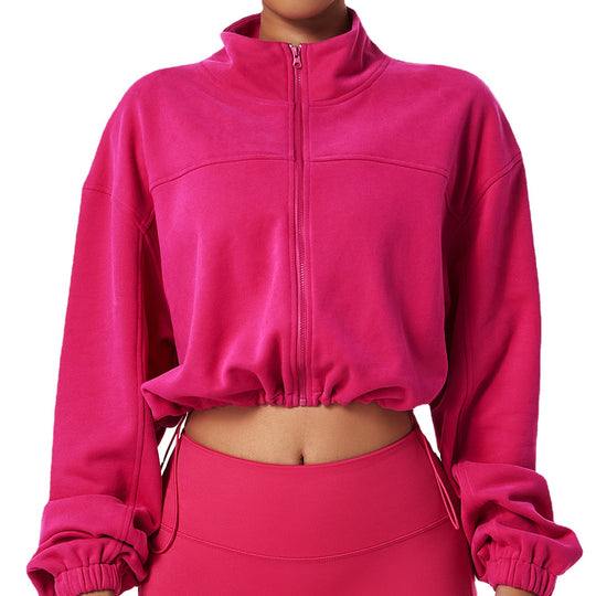 Loose Long Sleeve Casual Sports Sweater Top Outdoor Running Cycling Training Zipper Coat Sweatshirt Women
