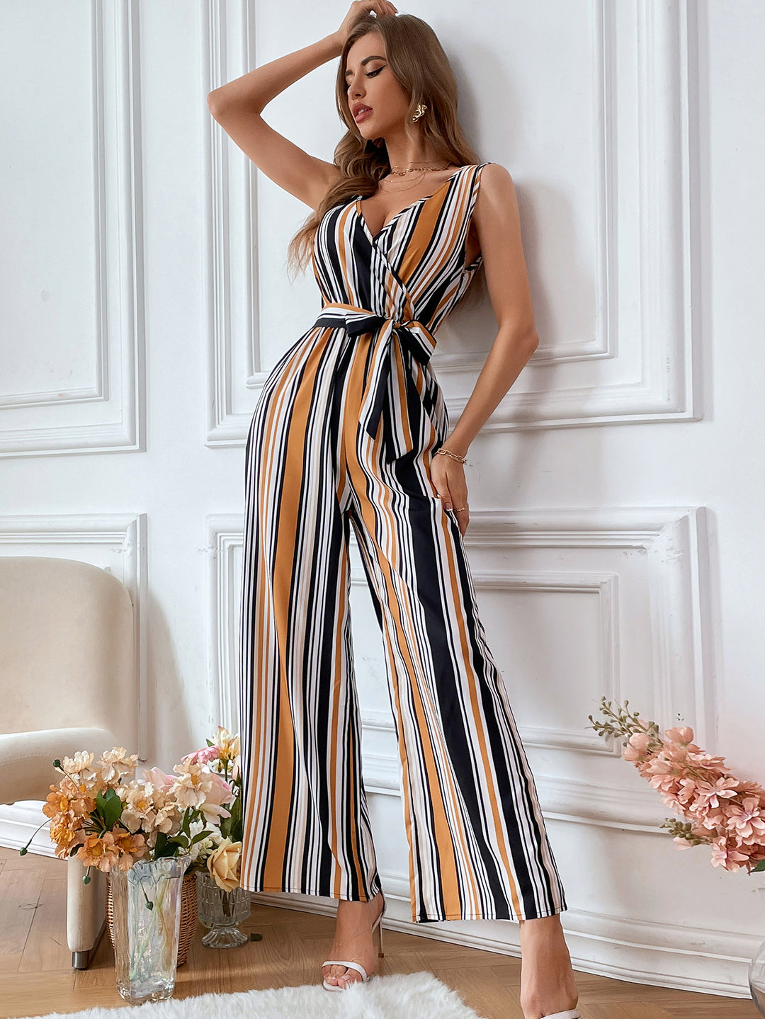 Women Clothing Striped Jumpsuit