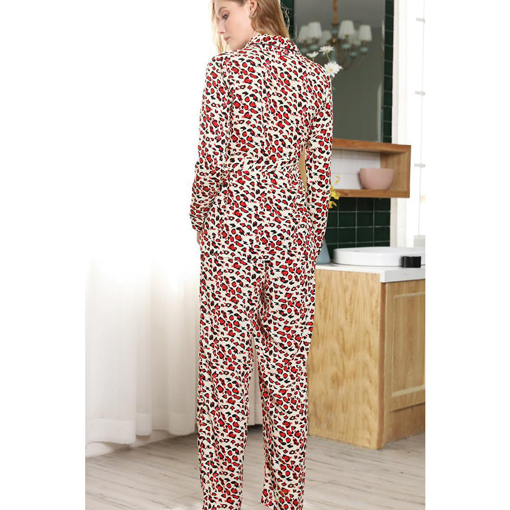 Pajamas Women Autumn Winter Cardigan Long Sleeve Pants Homewear Suit Pajama