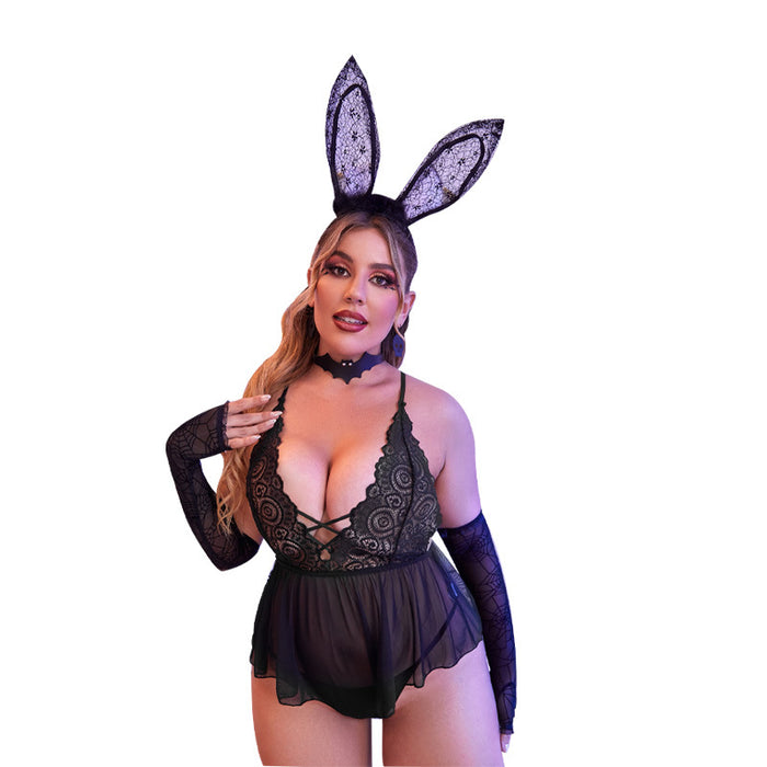 Plus Size 1Plus Size Sexy Lingerie Uniform  Cosplay Bunny Seduction Sexy Halloween Sexy Suit