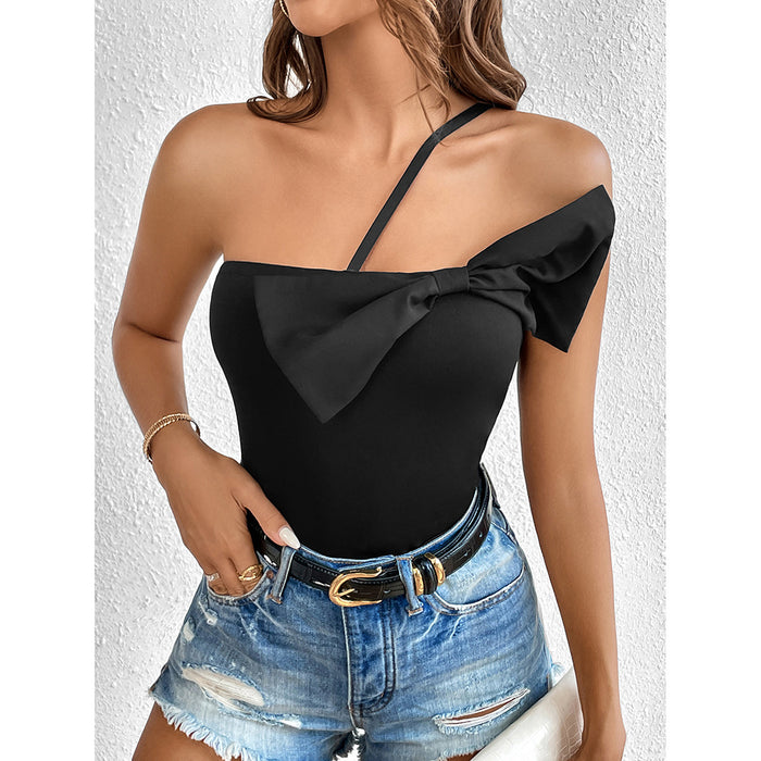 Bowknot Inner Tube Top Outer Wear Sexy Sexy Vest