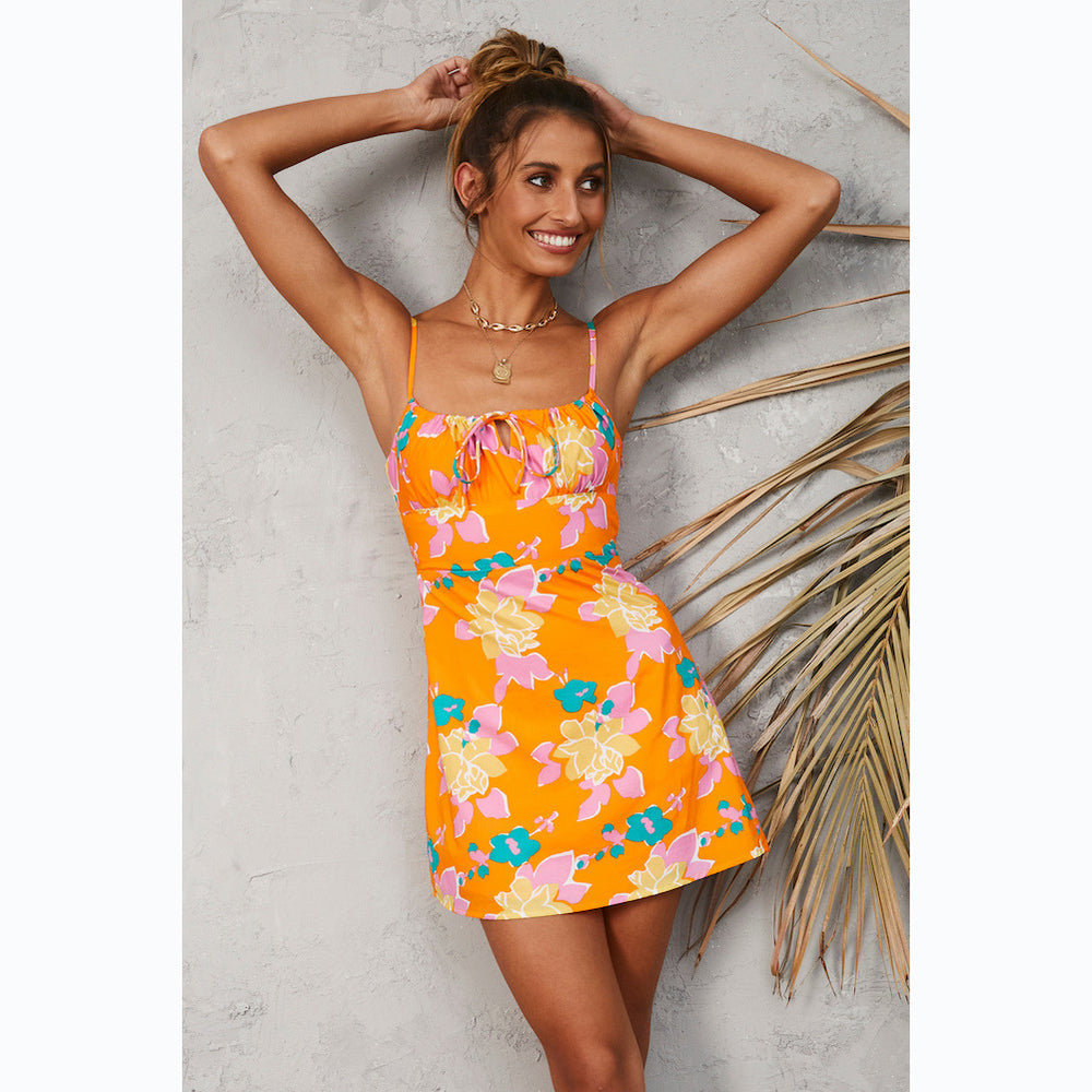 Summer Sexy Personalized Floral Printing Slip Dress