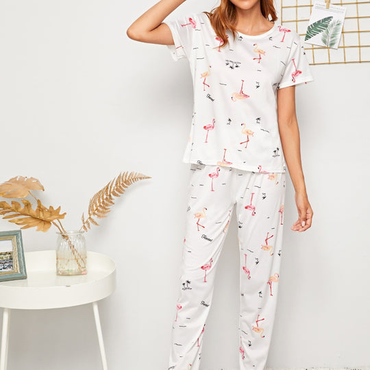Sources Pajamas Women Home Wear Two-Piece Set