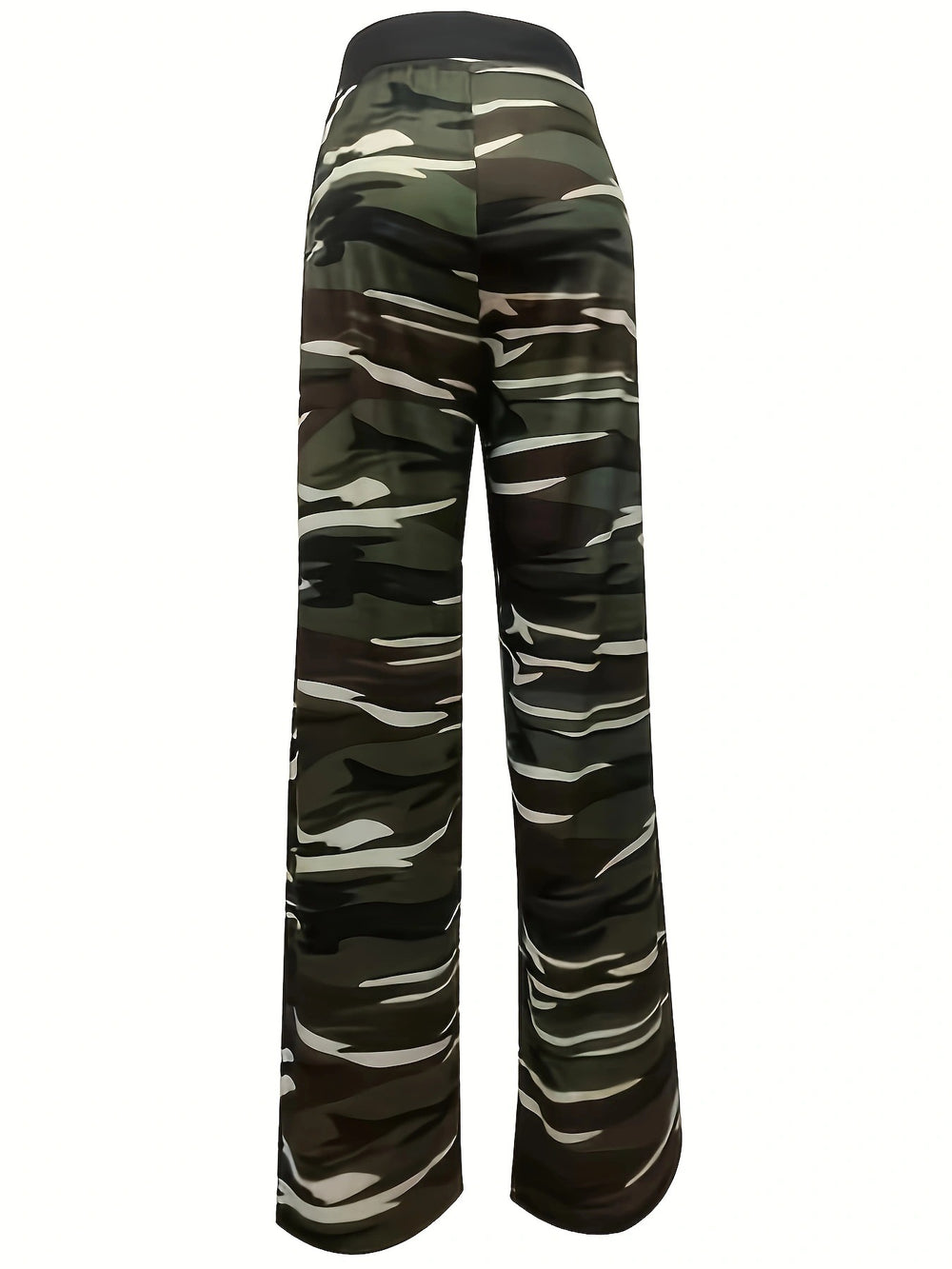Camouflage Print Comfort Casual Elastic Rope Pajama Pants Wide Leg Pants Women Clothing