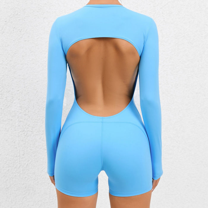 Sexy Backless Tight Yoga Jumpsuit High Elastic Sports One Piece Beauty Back Yoga Fitness Jumpsuit