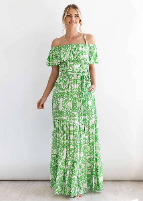 Spring Summer Women  Clothing Floral-Print off Shoulder Ruffle Sleeve Elegant Large Swing Dress Dress