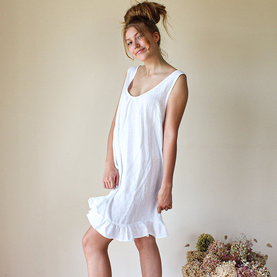 French Autumn Light Luxury Sweet White Sleeveless Maxi Dress Maxi Dress Home Wear for Women