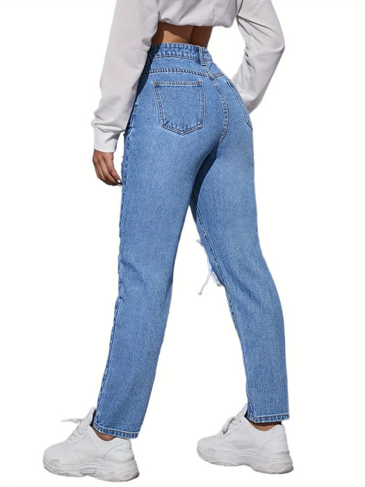Women Ripped Sexy High Waist Ladies Jeans