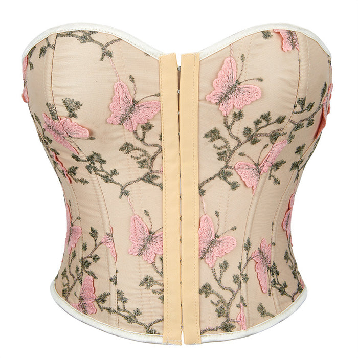 Printed Butterfly Pattern Women  Tube Top Chest Support Sexy Top