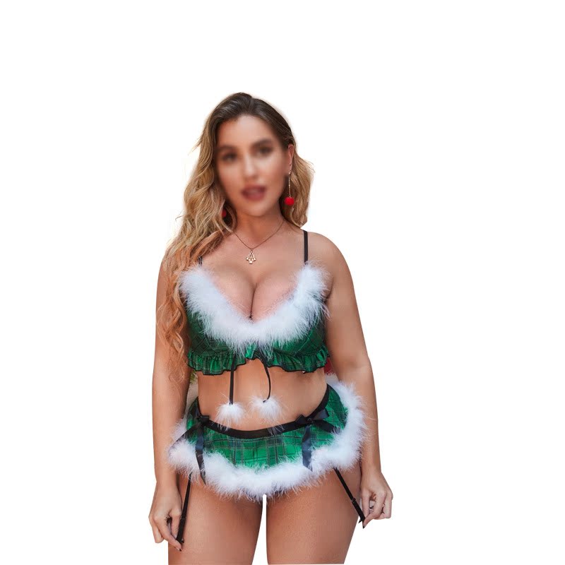 Plus Size Christmas Sexy Lingerie Three-Point Sexy Seduction Sexy Lingerie Sexy Suit