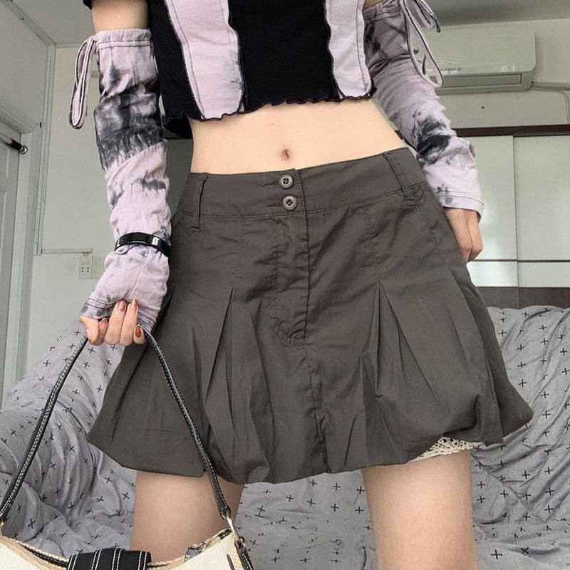 Summer Sexy Street Trendy Workwear Pleated Bud Sheath Skirt for Women