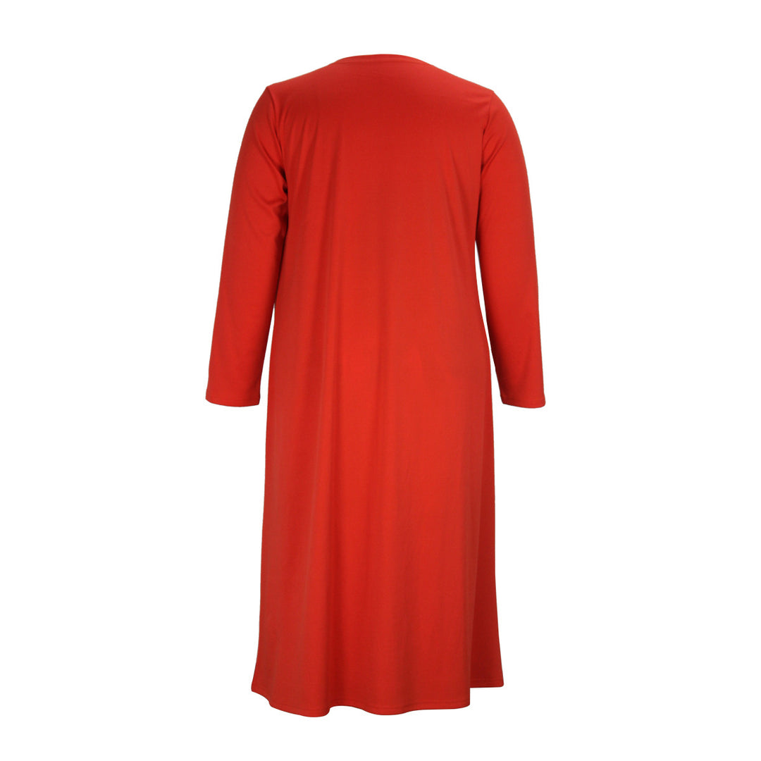 Plus Size Women Clothing Spring Autumn Tube Top Dress Long Coat Two Piece Set Women