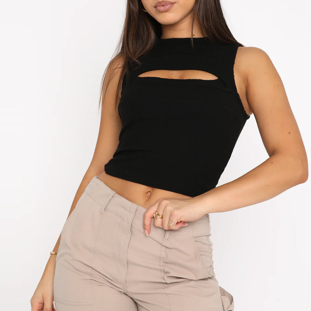 Spring Summer Hollow Out Cutout Vest Women All Matching Short Cropped Outfit Sexy Sexy Top Outerwear