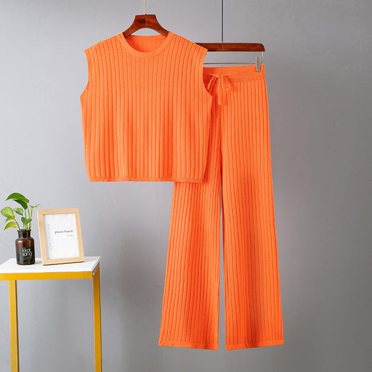 Summer Women Clothing Loose Casual Two Piece Suit Solid Color Suit