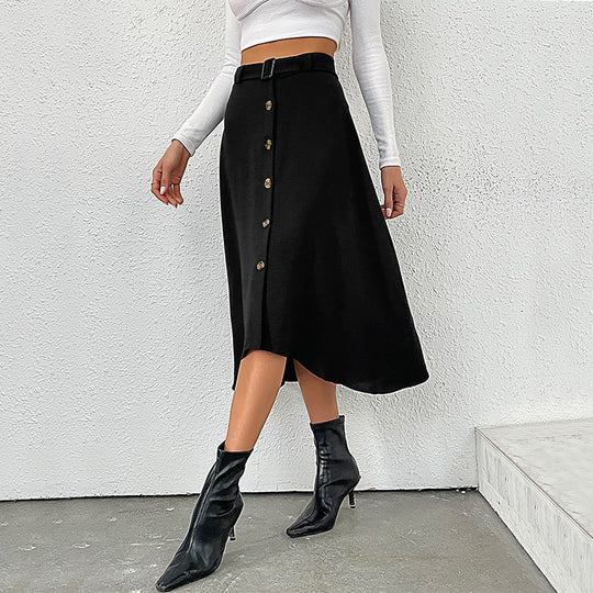 Women Wear Solid Skirt Mid Length