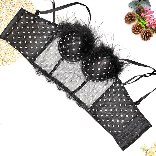 Vest Feather Corset  Waist Short Breathable Strap Body Shaping Small Star Wrapped Chest Thin