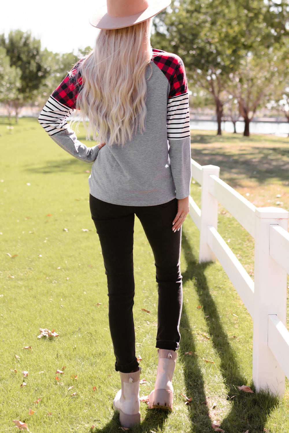 HAPPY VALENTINE DAY Mixed Print Long Sleeve Top