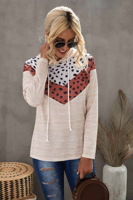 Printed Chevron Raglan Sleeve Hoodie