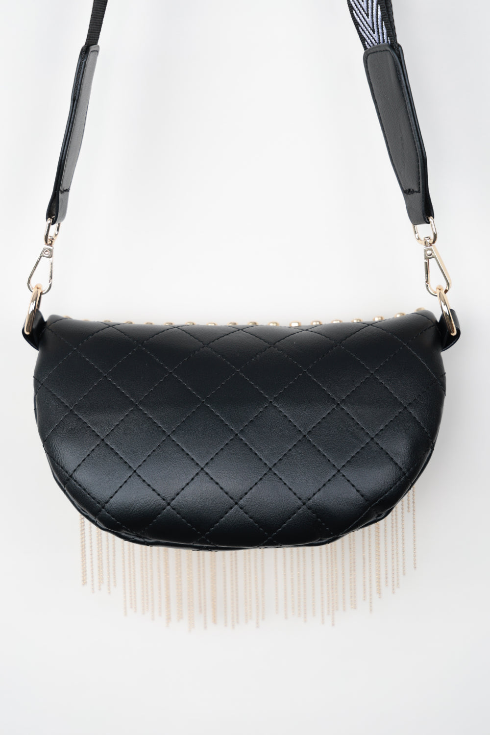 PU Leather Studded Sling Bag with Fringes - BEAUTY COSMOTICS SHOP