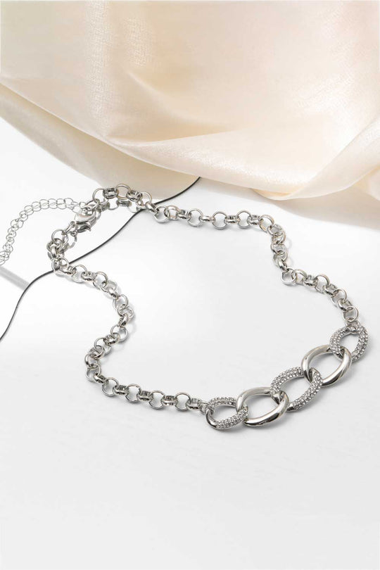 Rhinestone Chunky Chain Choker Necklace