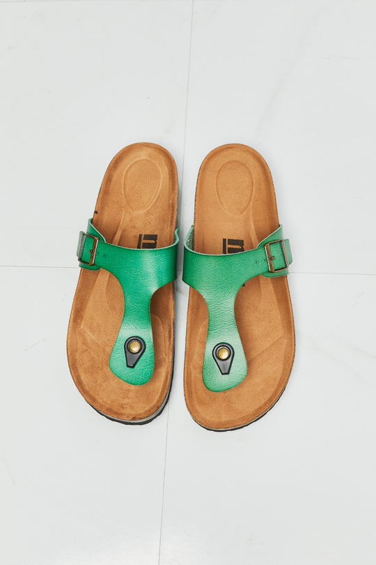 MMShoes Drift Away T-Strap Flip-Flop in Green - BEAUTY COSMOTICS SHOP