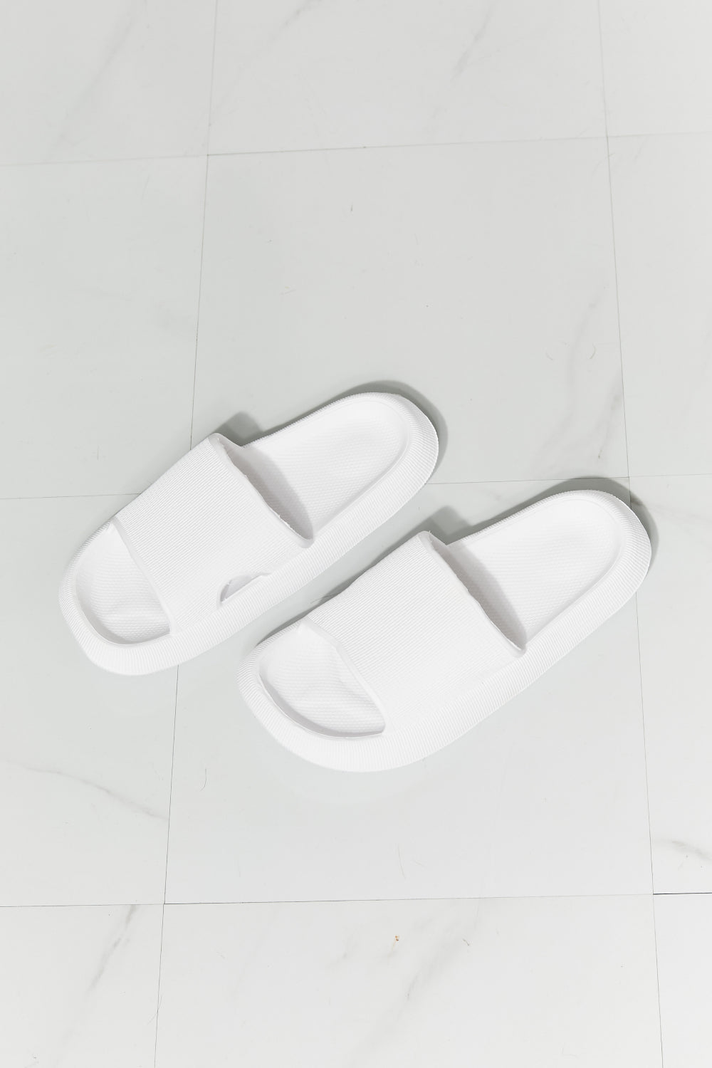 MMShoes Arms Around Me Open Toe Slide in White - BEAUTY COSMOTICS SHOP