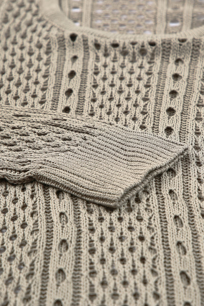 Chain Detail Openwork Sweater