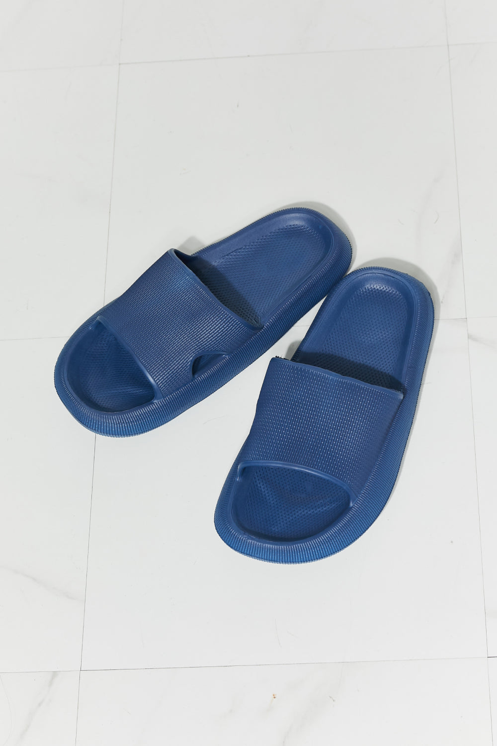 MMShoes Arms Around Me Open Toe Slide in Navy - BEAUTY COSMOTICS SHOP