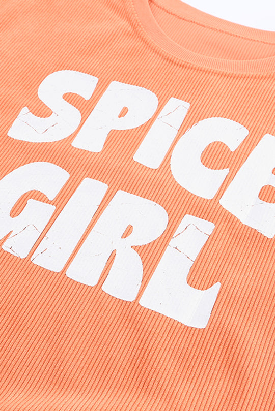 SPICE GIRL Graphic Ribbed Sweatshirt
