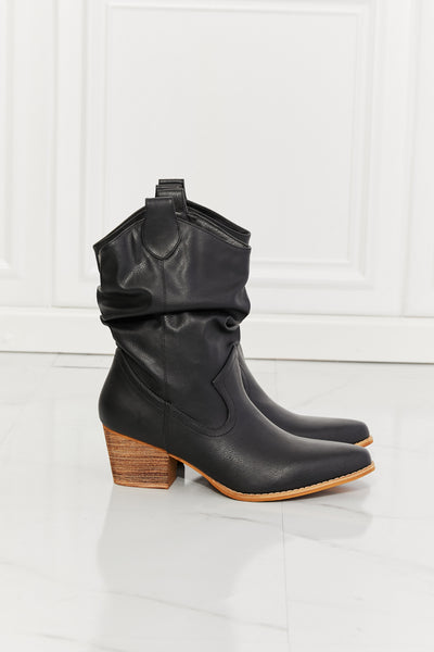 MMShoes Better in Texas Scrunch Cowboy Boots in Black - BEAUTY COSMOTICS SHOP