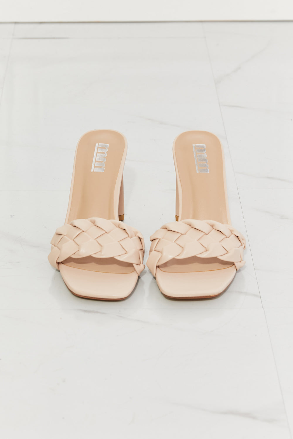 MMShoes Top of the World Braided Block Heel Sandals in Beige - BEAUTY COSMOTICS SHOP