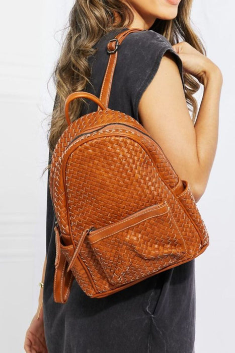 SHOMICO Certainly Chic Faux Leather Woven Backpack - BEAUTY COSMOTICS SHOP