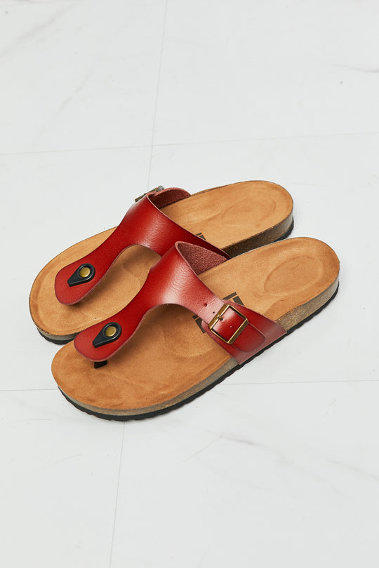 MMShoes Drift Away T-Strap Flip-Flop in Red - BEAUTY COSMOTICS SHOP