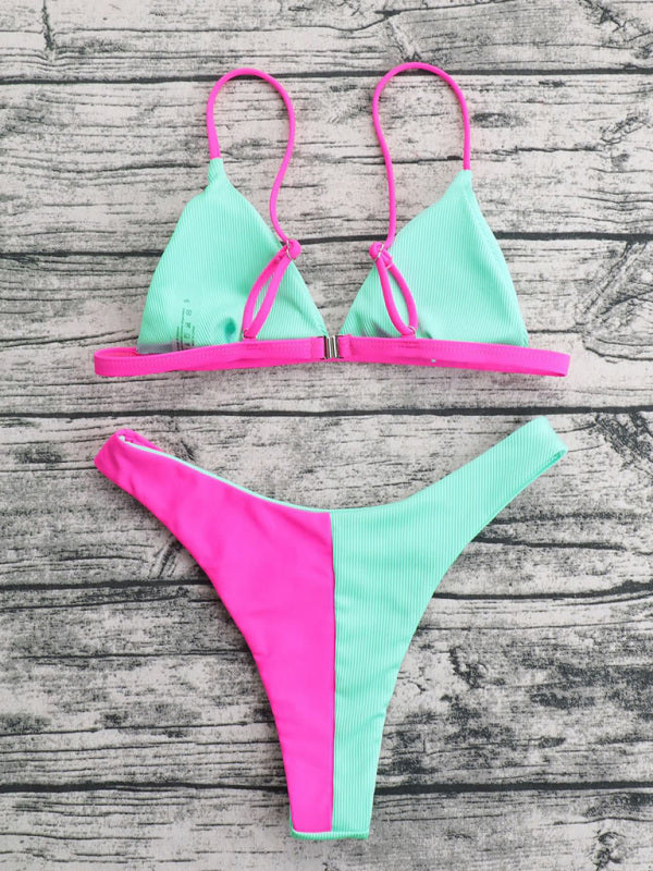 New Sexy Bikini Fashion Ladies Two-piece Swimsuit Hit color swimsuit