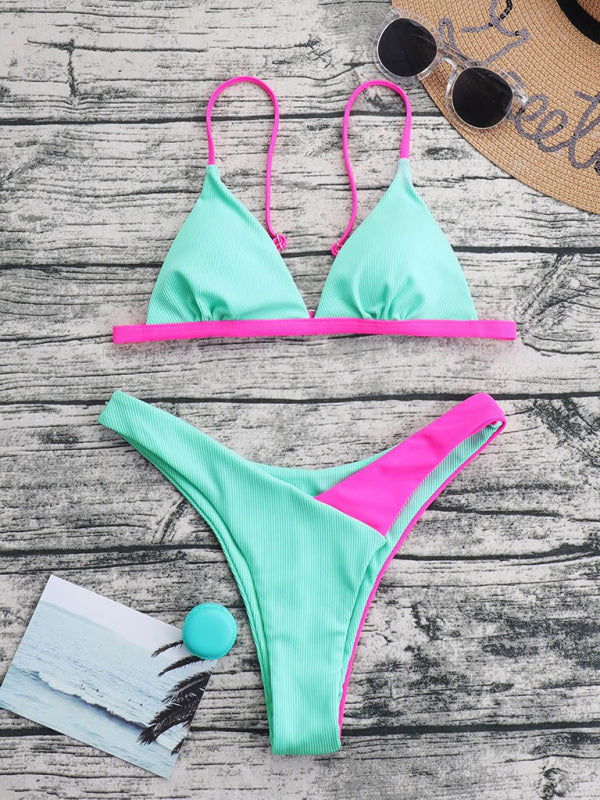 New Sexy Bikini Fashion Ladies Two-piece Swimsuit Hit color swimsuit