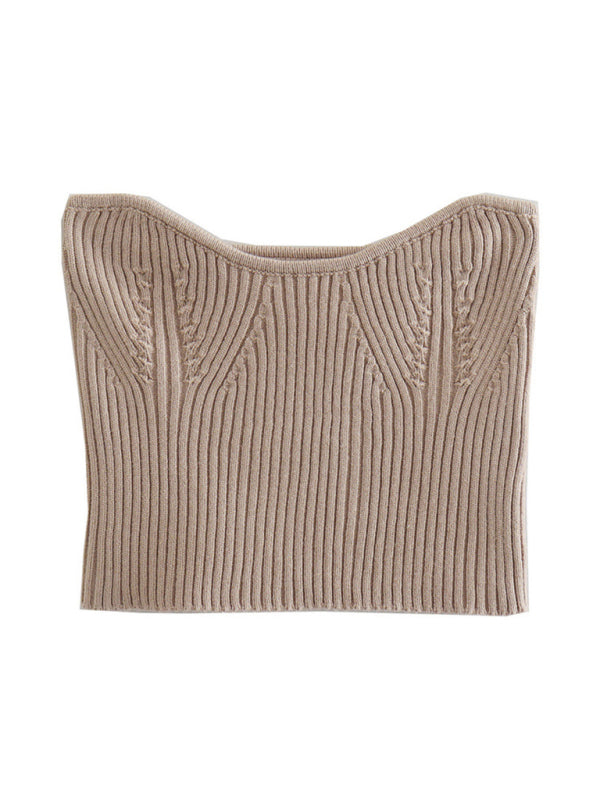 New Knitted Sleeves + Sexy Slim Tube Top Two-piece Set