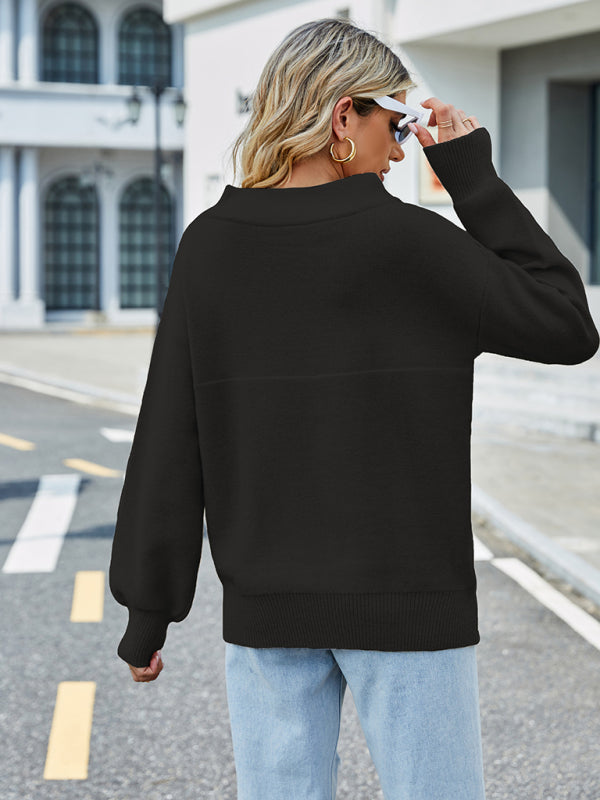 Women's casual one-shoulder loose casual sweater