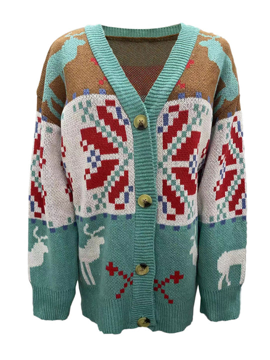 Women's Christmas Casual Christmas Sweater Cardigan Jacket