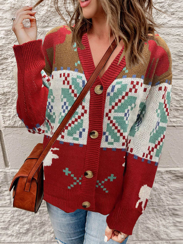 Women's Christmas Casual Christmas Sweater Cardigan Jacket