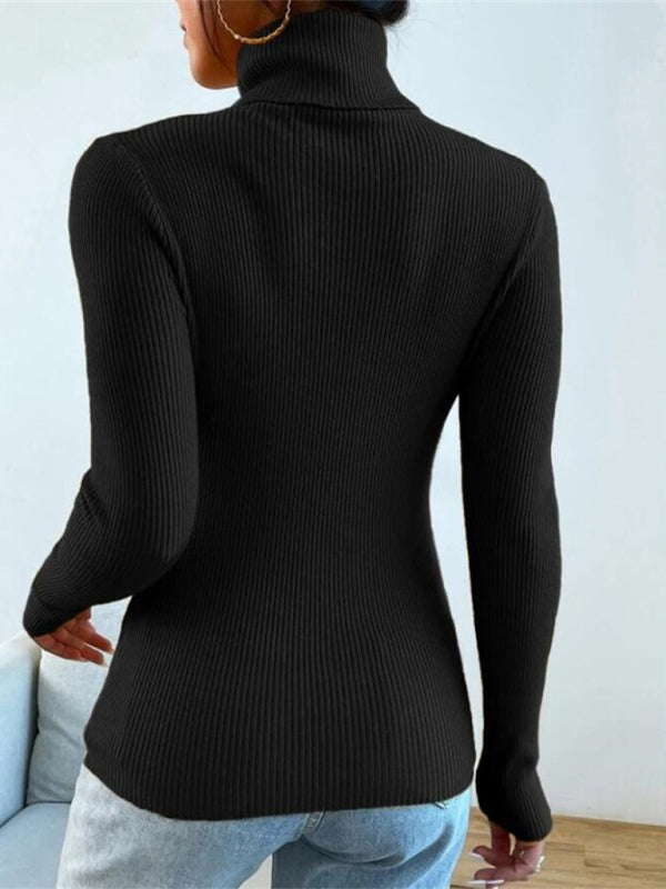 Women's Christmas turtleneck tight knit top