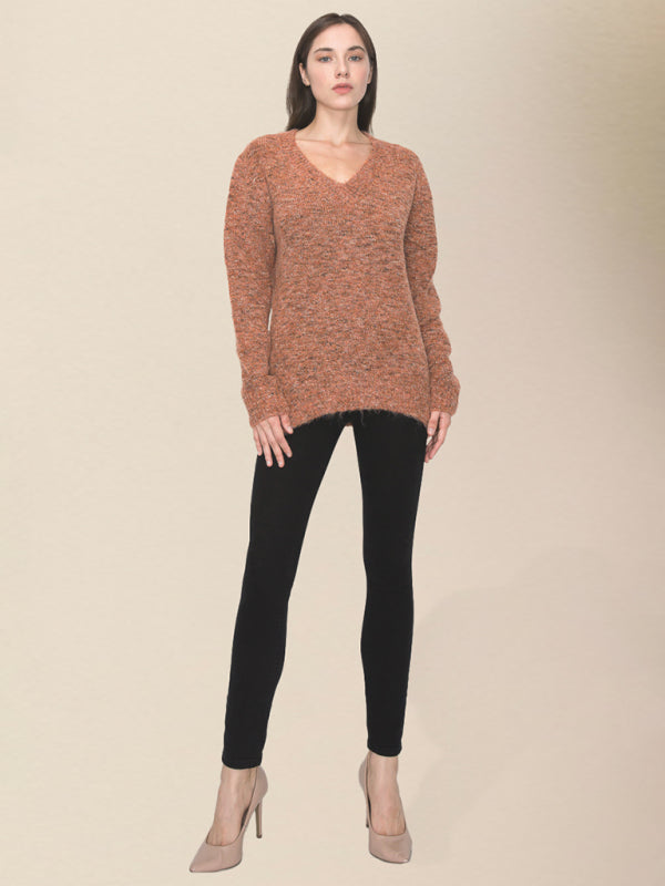Women's Casual Loose V-Neck SweaterRP0023558