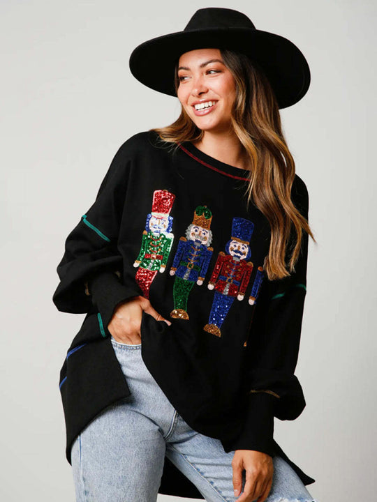 Christmas clothing women's Christmas sequined sweatshirt